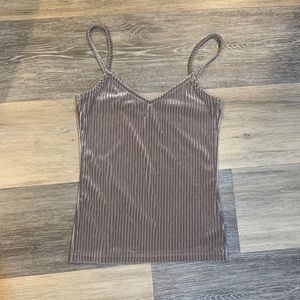 Neutral purple velvet tank top